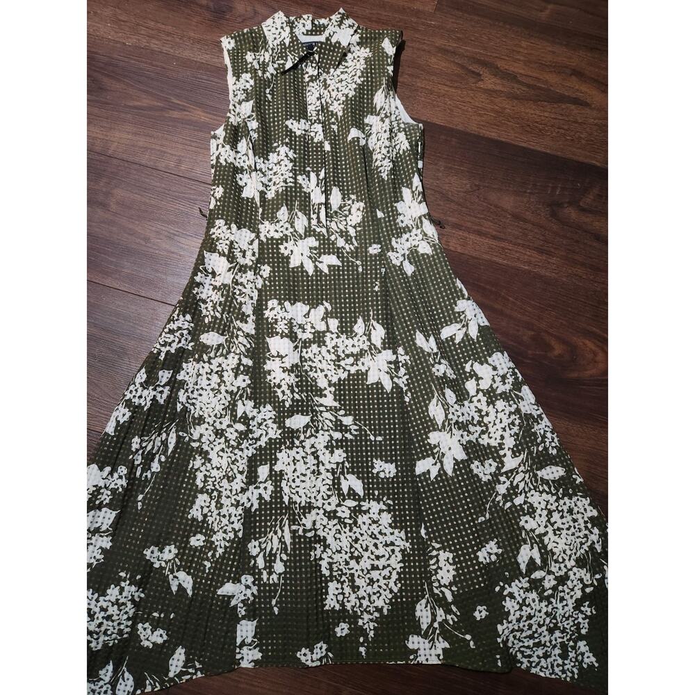 Lafayette 148‎ new York Green / White Floral Sleeveless cocktail dress sz 2